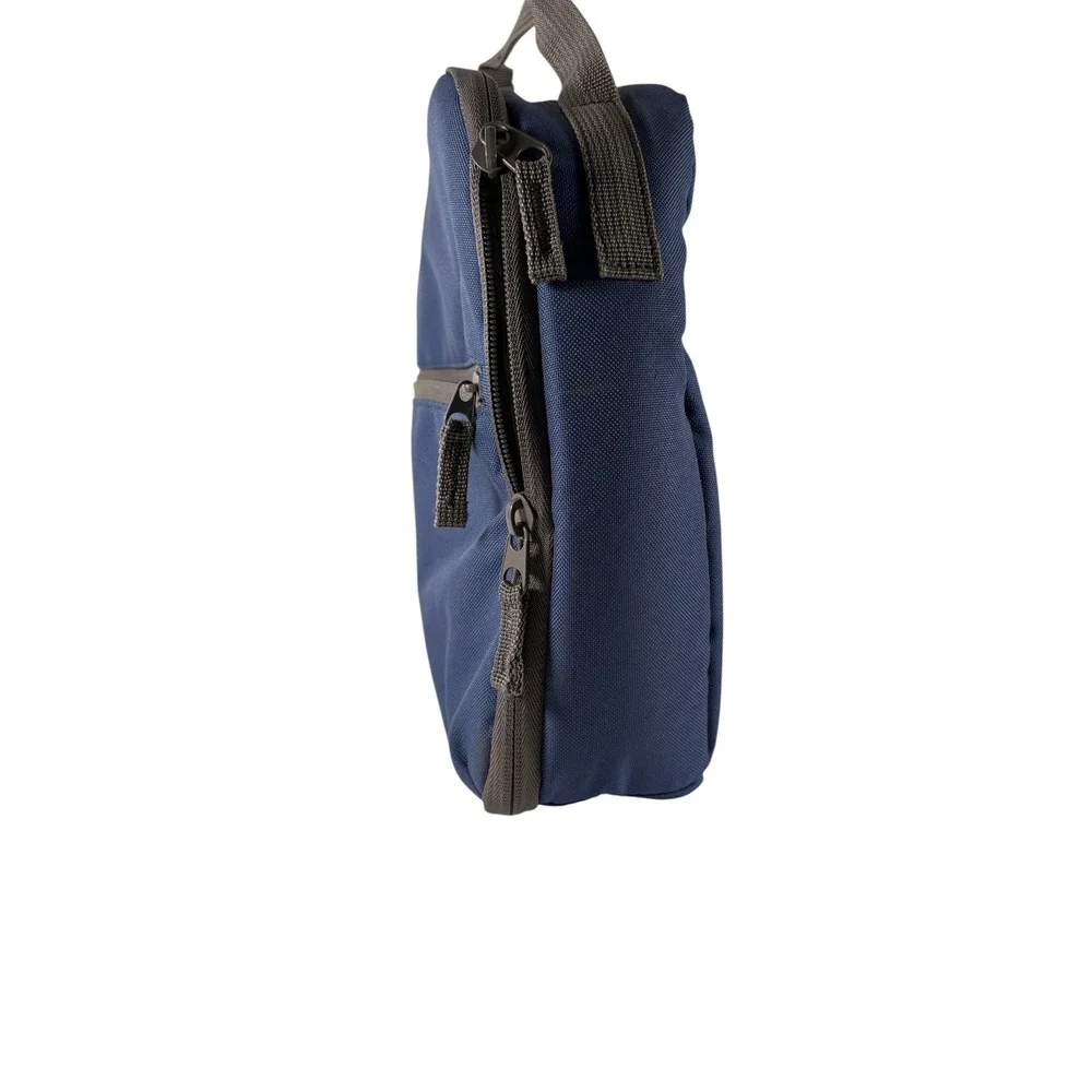 Lands End Lunch Box Kids OS Navy Blue Excellent Insulated Buckle Handle Bag